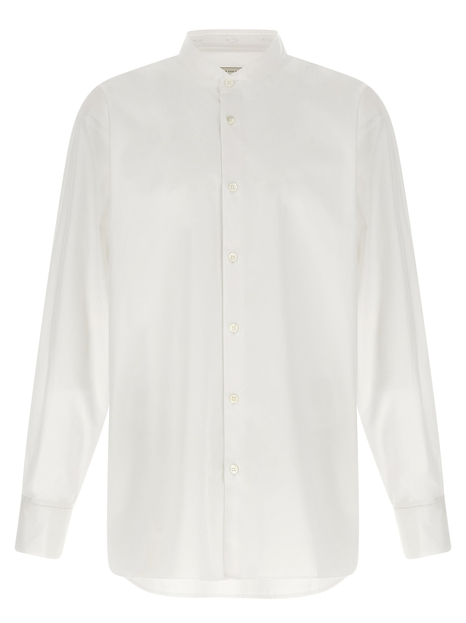 Shirt by Dries Van Noten for men in cotton white, featuring a nuanced and nuanced for a sophisticated finish.