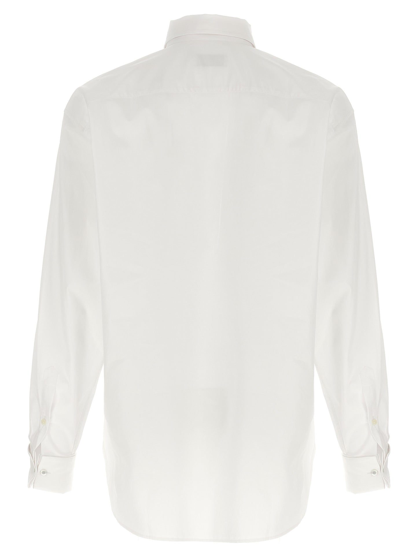 Shirt by Dries Van Noten for men in cotton white features an architectural silhouette with a refined and elegant for a architectural look.