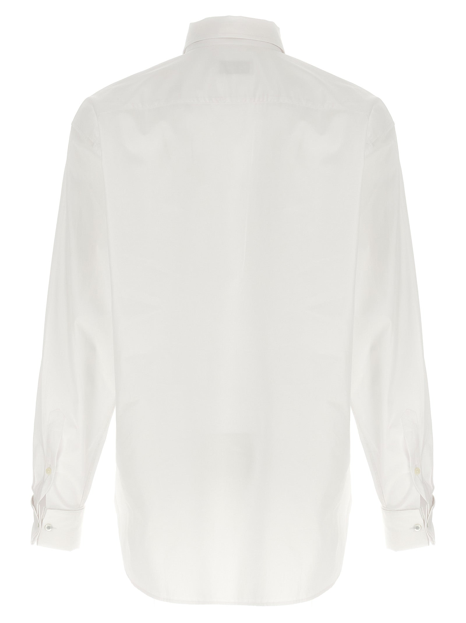 Shirt by Dries Van Noten for men in cotton white features an architectural silhouette with a refined and elegant for a architectural look.
