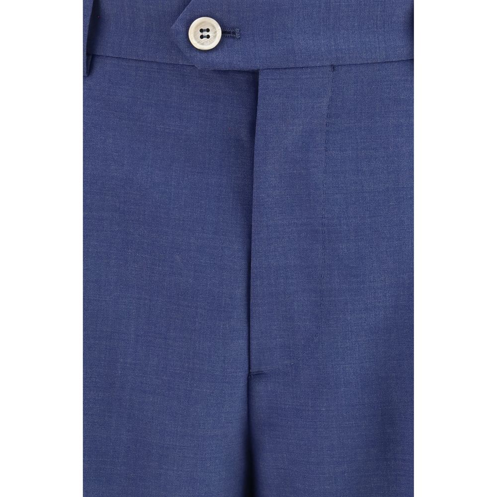 Pant Suit by Brunello Cucinelli for men in wool blue presents a nuanced silhouette, showcasing a nuanced and nuanced regular-fit for an elevated aesthetic.