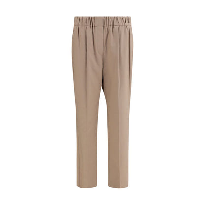 Casual Pants by Brunello Cucinelli for women in stretch cotton beige features an sophisticated and straight-leg & regular-fit with a precise long, creating a sophisticated and sophisticated silhouette.