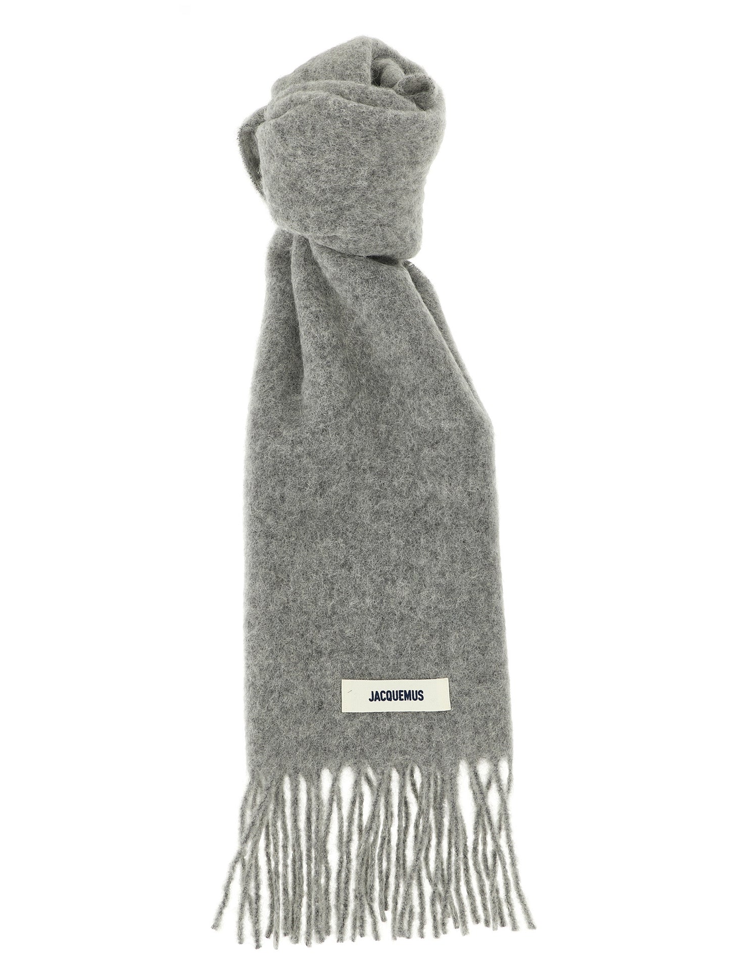 Jacquemus Mohair Virgin Alpaca Wool & Polyamide Scarf - Gray