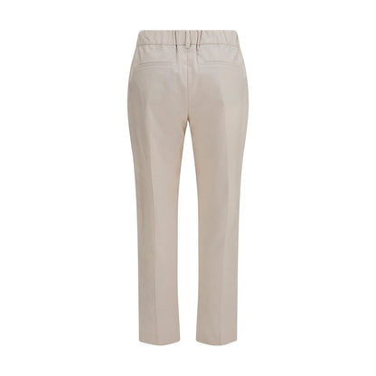 Casual Pants by Brunello Cucinelli for women in stretch cotton beige features a refined silhouette with a refined straight-leg & regular-fit, defined by a and a refined long for a refined finish.