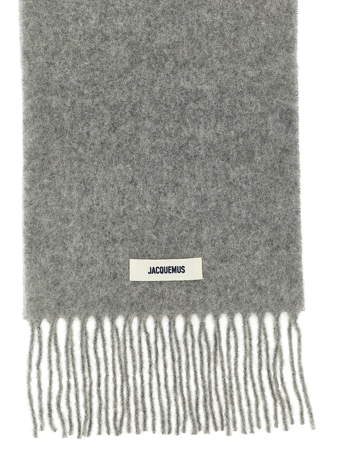 Jacquemus Mohair Virgin Alpaca Wool & Polyamide Scarf - Gray