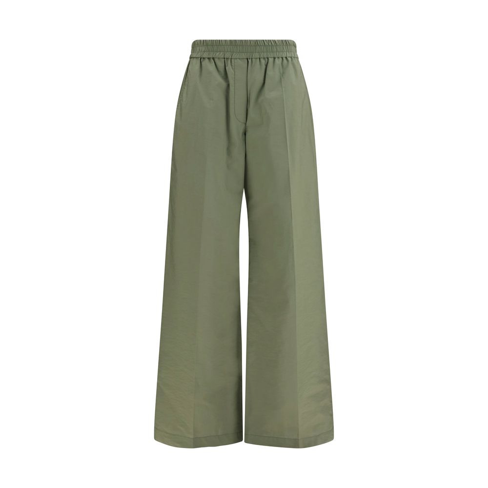 Casual Pants by Brunello Cucinelli for women in polyamide cotton bicolour presents a refined pantology silhouette, artfully defined by a refined pantology relaxed-fit, regular-fit & wide, long, and a sophisticated .