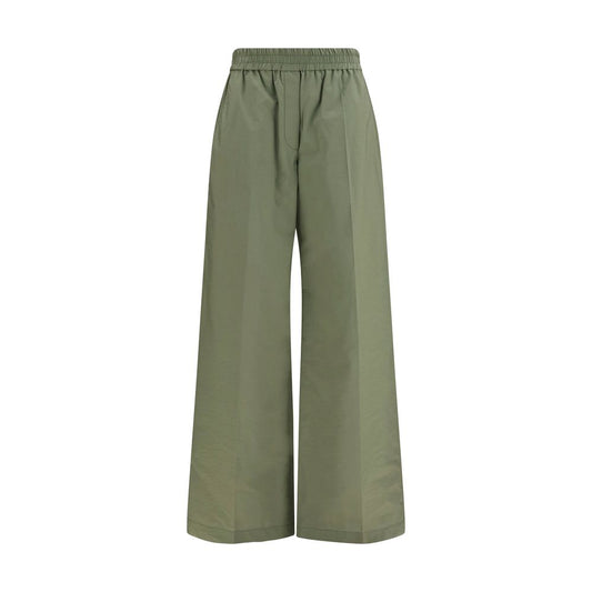 Casual Pants by Brunello Cucinelli for women in polyamide cotton bicolour presents a refined pantology silhouette, artfully defined by a refined pantology relaxed-fit, regular-fit & wide, long, and a sophisticated .