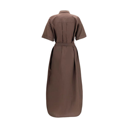 Dress by Brunello Cucinelli for women in polyamide cotton & sequins brown features an cute silhouette, detailed with a and that elegantly flows into a cute long.