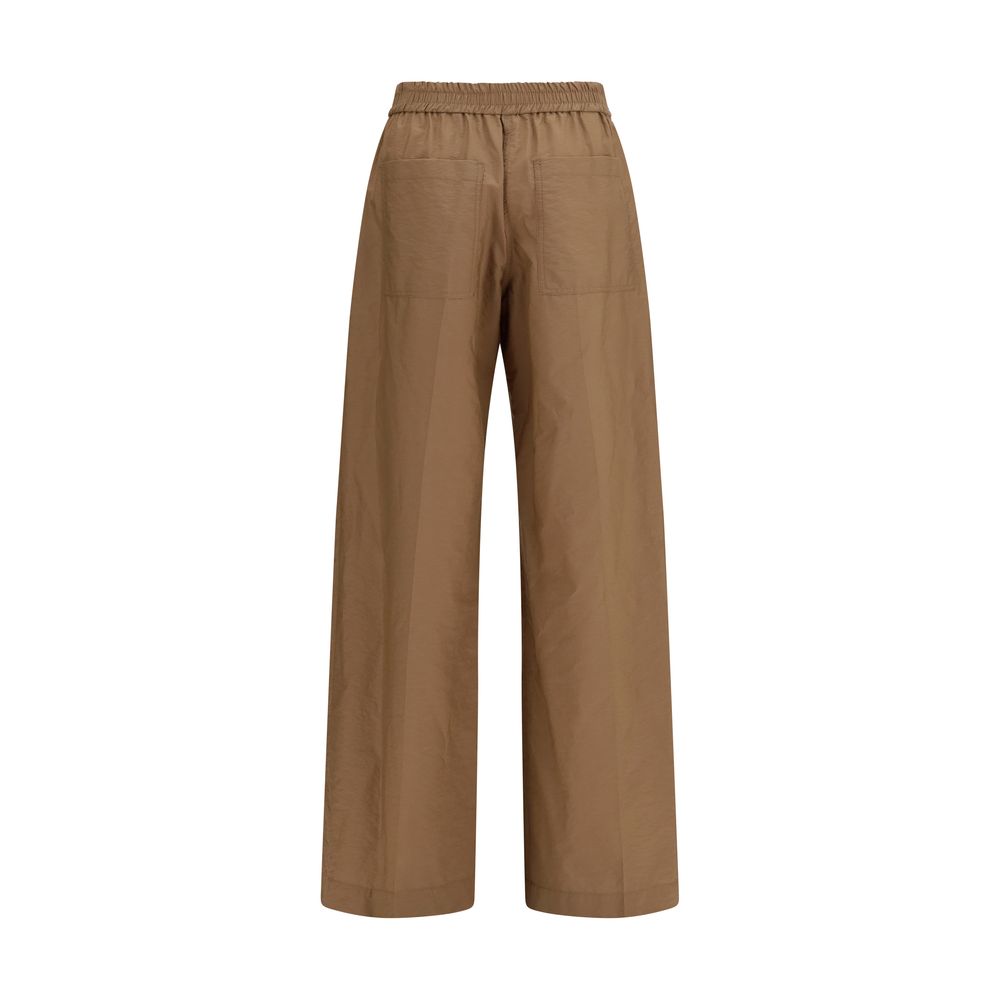Casual Pants by Brunello Cucinelli for women in polyamide cotton brown features a refined silhouette with a refined relaxed-fit, regular-fit & wide, defined by a and a refined long for a refined finish.