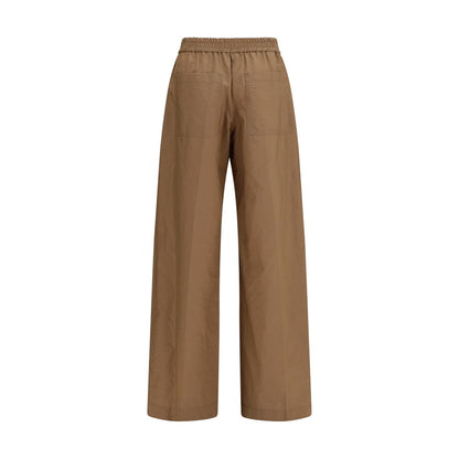 Casual Pants by Brunello Cucinelli for women in polyamide cotton brown features a refined silhouette with a refined relaxed-fit, regular-fit & wide, defined by a and a refined long for a refined finish.