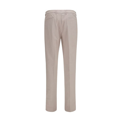 Chinos Pants by Brunello Cucinelli for men in stretch cotton beige, featuring a architectural straight-leg & regular-fit with a architectural long and mid rise for a refined silhouette.