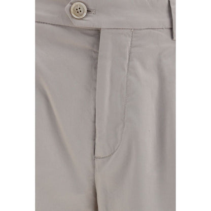 Chinos Pants by Brunello Cucinelli for men in stretch cotton beige features a modern silhouette, showcasing a modern straight-leg & regular-fit with a long and mid rise for a refined finish.