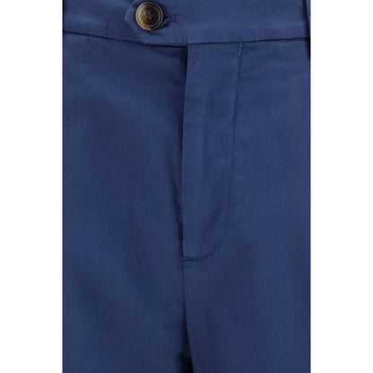 Chinos Pants by Brunello Cucinelli for men in stretch cotton blue features an sharp straight-leg & regular-fit and long with a mid rise, highlighting a sharp silhouette for a sophisticated look.