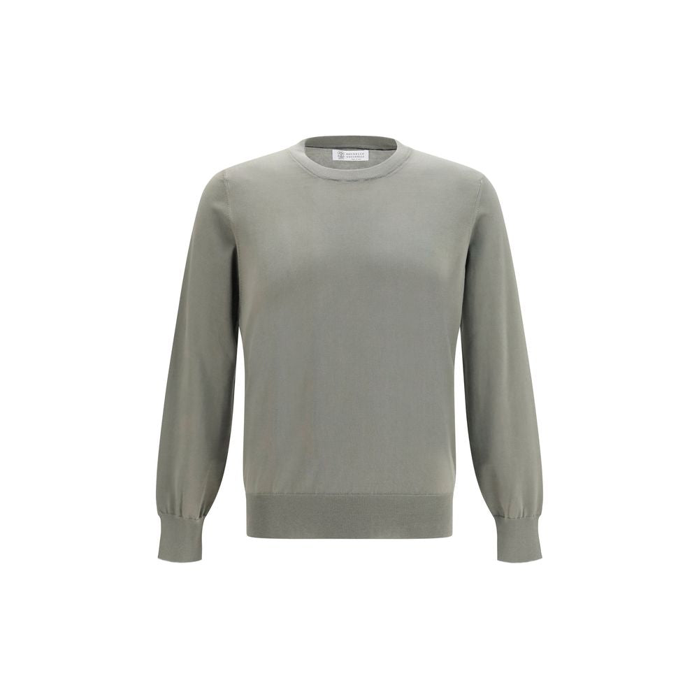 Sweatshirt by Brunello Cucinelli for men in cotton bicolour & natural features an enviable silhouette, showcasing a premium and refined round neckline for a truly enviable finish.
