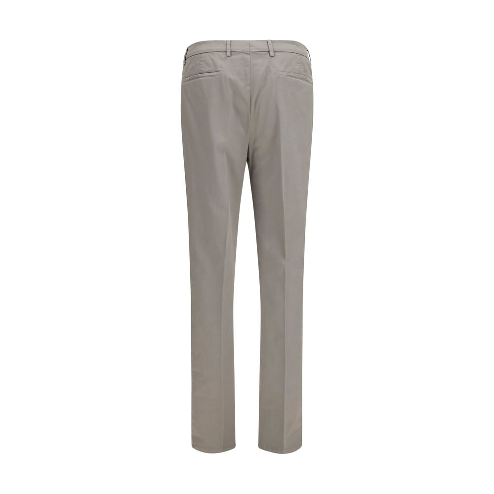 Chinos Pants by Brunello Cucinelli for men in stretch cotton bicolour features an sharp straight-leg & regular-fit and long with a mid rise, highlighting a sharp silhouette for a sophisticated look.