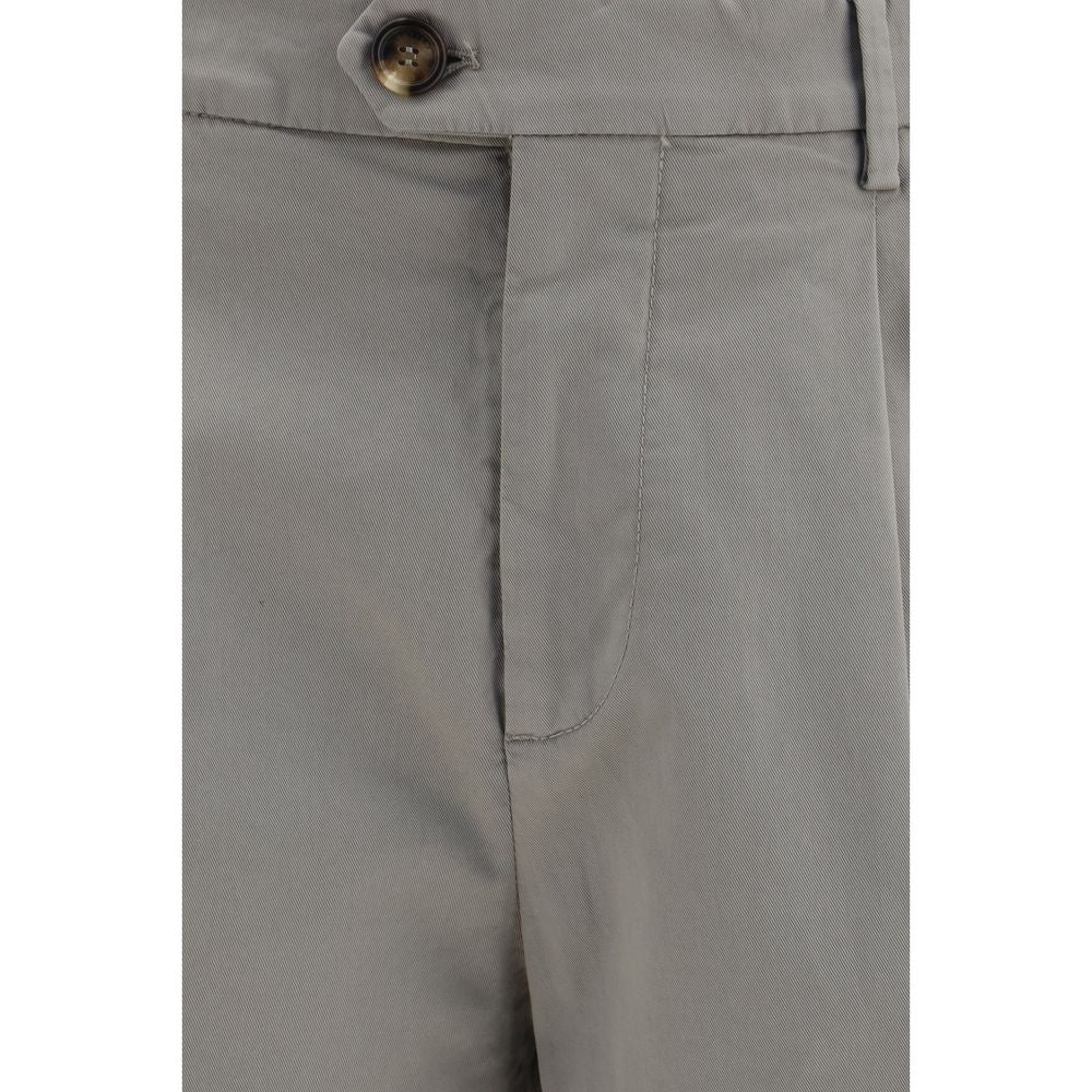 Chinos Pants by Brunello Cucinelli for men in stretch cotton bicolour, featuring a architectural straight-leg & regular-fit with a architectural long and mid rise for a refined silhouette.