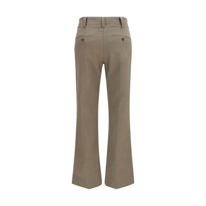 Trousers by Brunello Cucinelli for women in stretch cotton brown features a tailored silhouette with a tailored straight, flared, regular-fit & slim, defined by its long and a sophisticated mid rise.