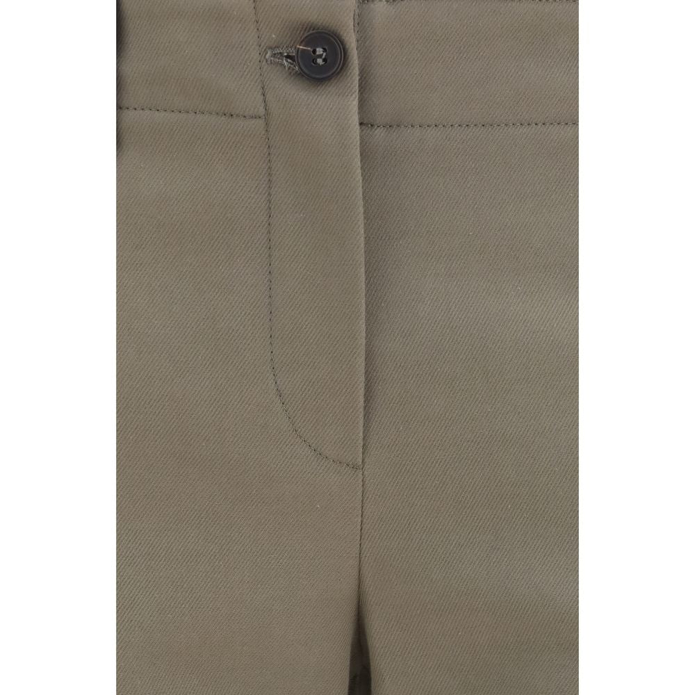 Trousers by Brunello Cucinelli for women in stretch cotton brown features a artisanal silhouette, showcasing a sophisticated straight, flared, regular-fit & slim with a long and mid rise for a artisanal finish.