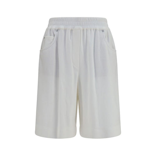 Short Trousers by Brunello Cucinelli for women in cotton white showcases an effortlessly refined silhouette, meticulously detailed with a effortlessly refined regular-fit, a effortlessly refined , and a short for a refined finish.