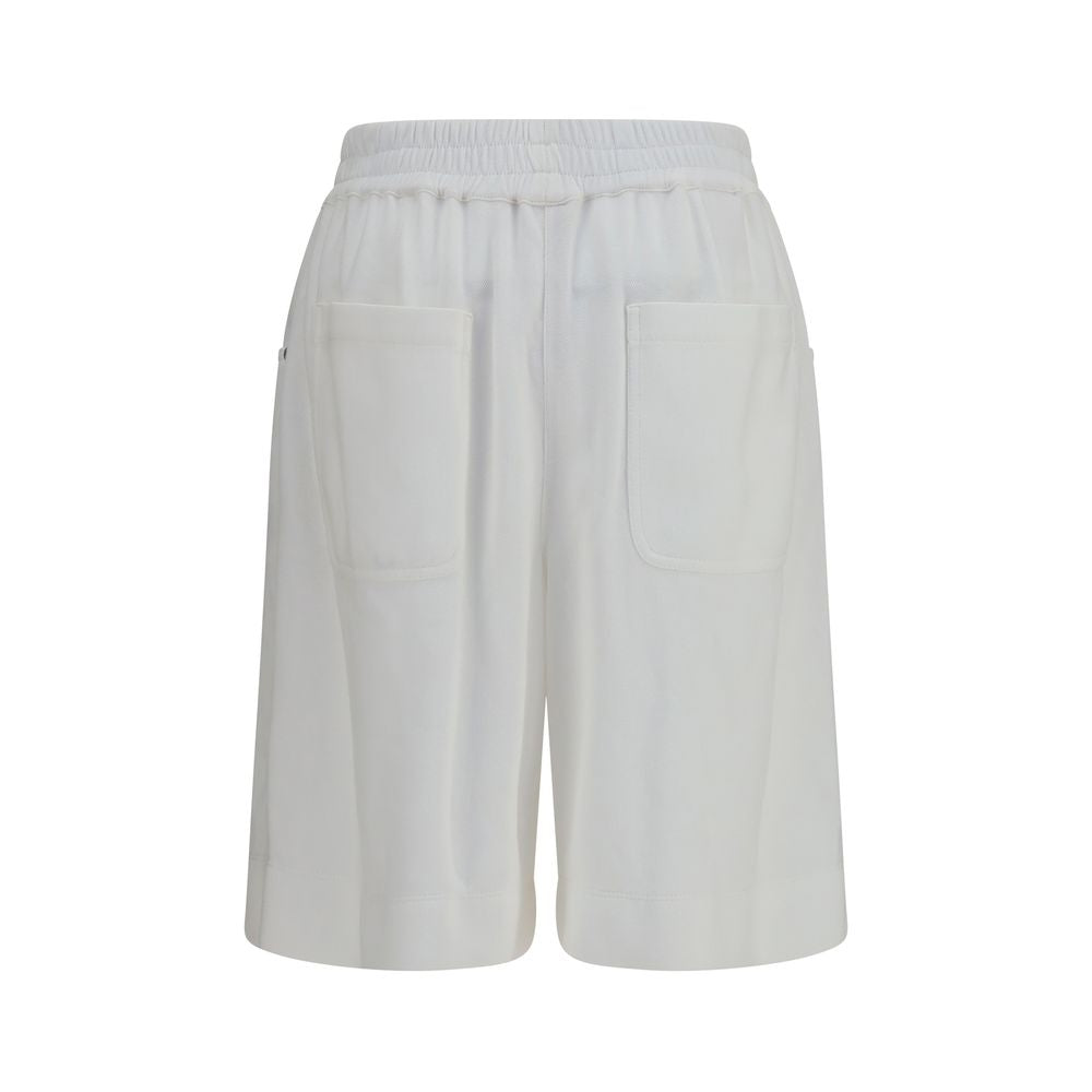 Short Trousers by Brunello Cucinelli for women in cotton white features an sartorial luxe regular-fit and short, defined by a sartorial luxe for a sophisticated, premium silhouette.