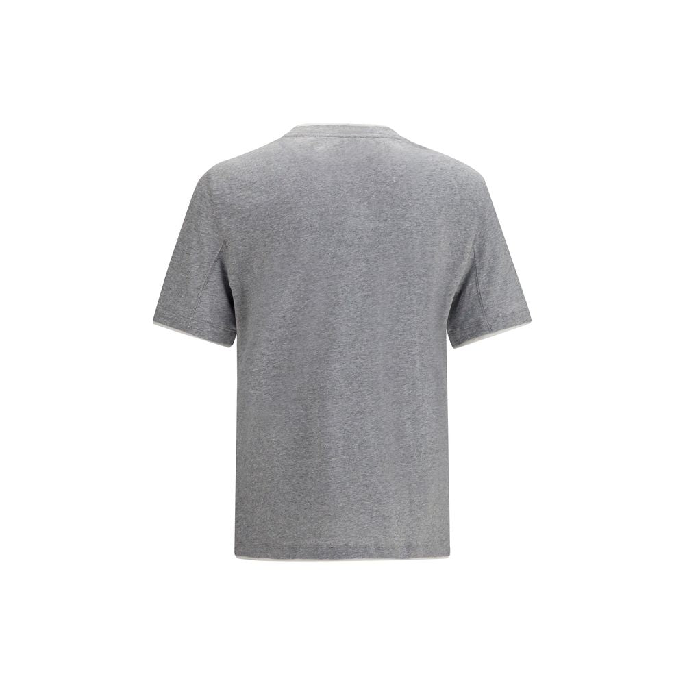 T-Shirt by Brunello Cucinelli for men in cotton gray showcases a unassuming silhouette, artfully detailed with a refined crew neckline and unassuming for a sophisticated, contemporary look.