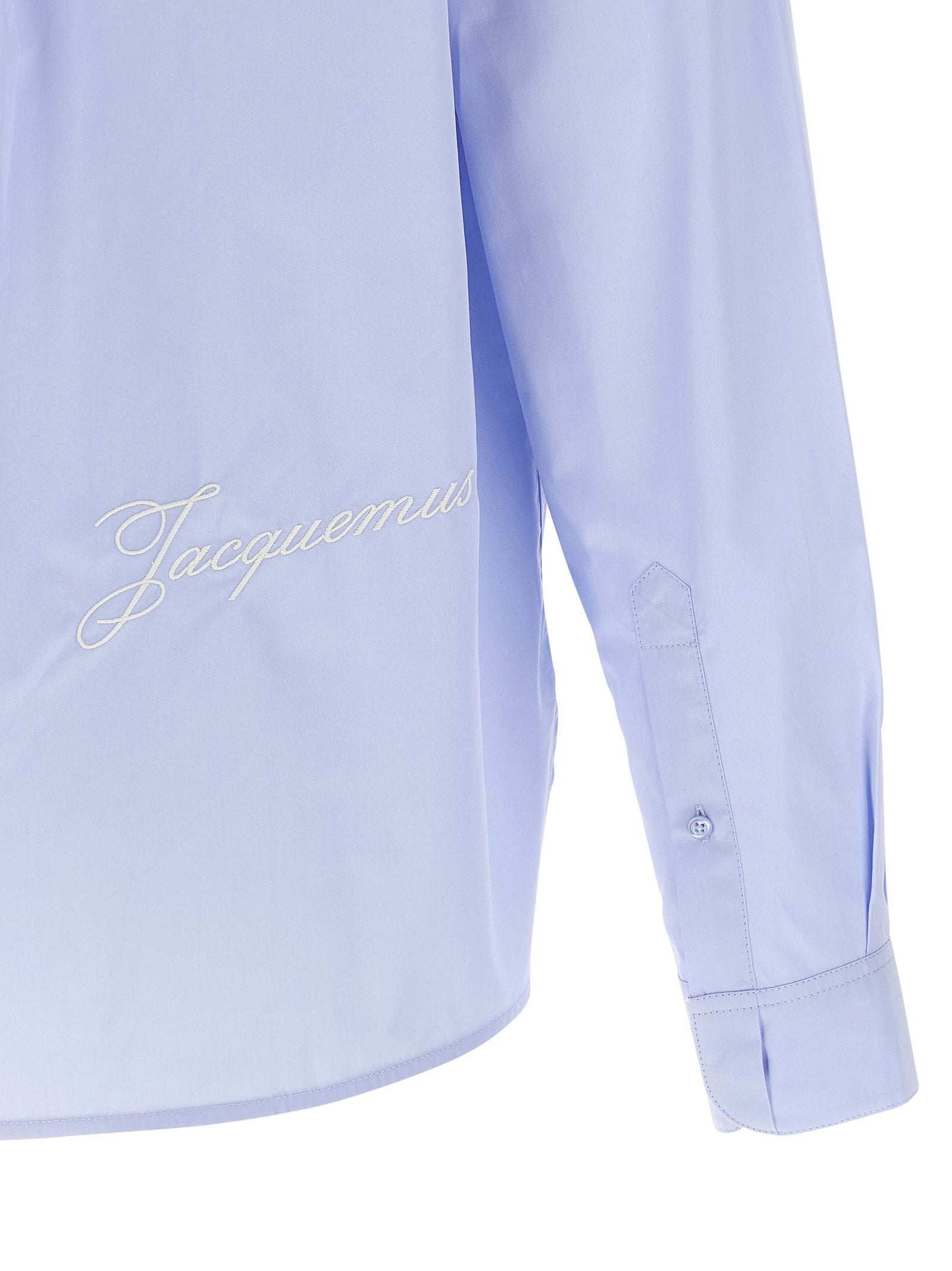 Shirt by Jacquemus for men in cotton light-blue features an polished silhouette, showcasing a sophisticated and detail for a truly polished finish.