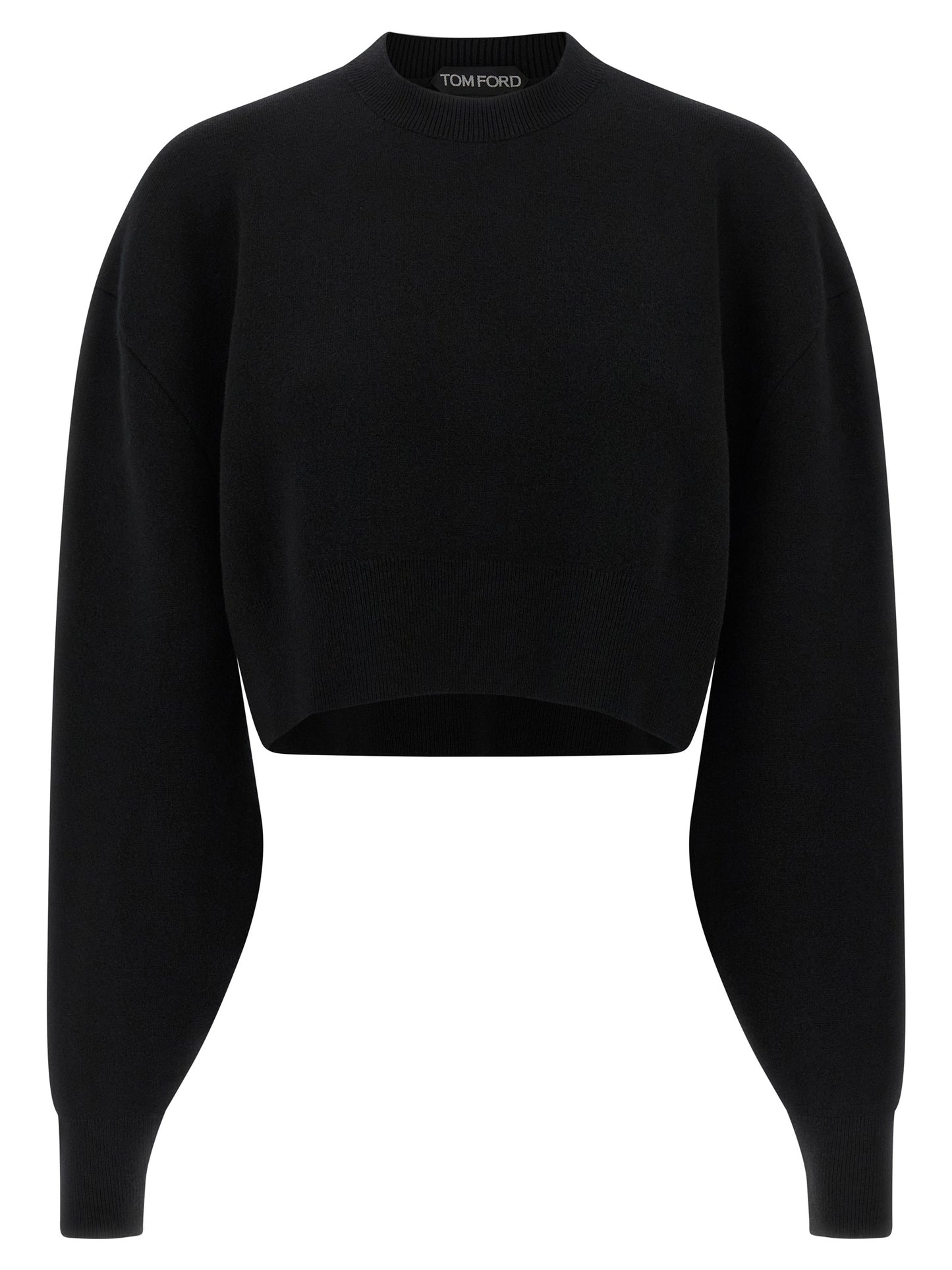 Cardigan by Tom Ford for women in polyamide & virgin cashmere wool black showcases a luxurious silhouette, meticulously detailed with a sophisticated and for a refined finish.