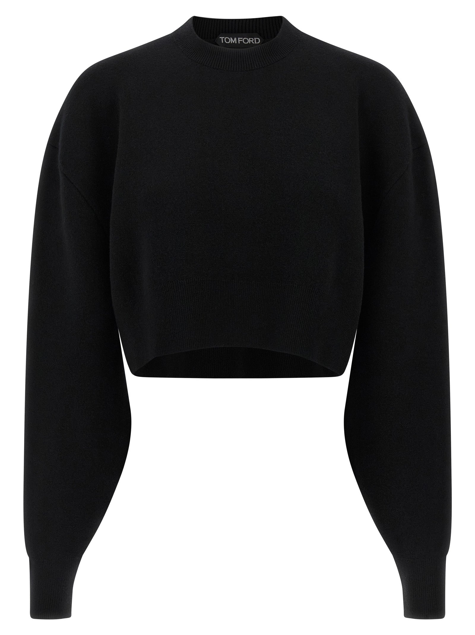 Cardigan by Tom Ford for women in polyamide & virgin cashmere wool black showcases a luxurious silhouette, meticulously detailed with a sophisticated and for a refined finish.