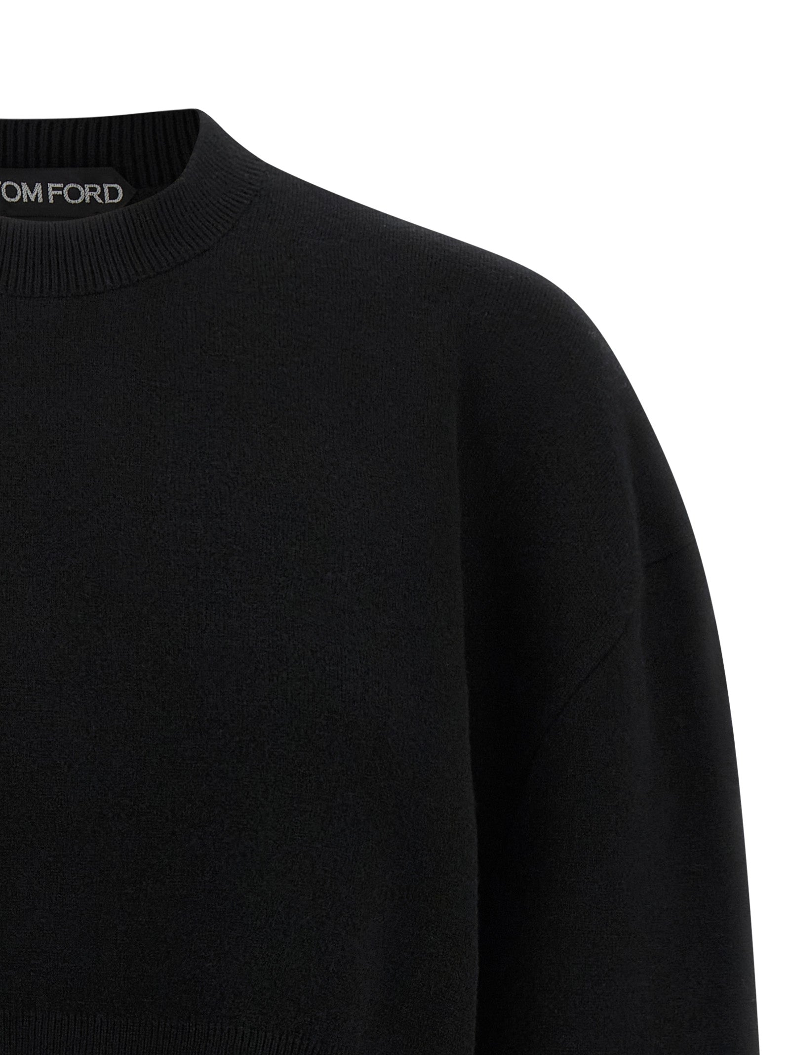 Cardigan by Tom Ford for women in polyamide & virgin cashmere wool black showcases a captivating silhouette, artfully detailed with a captivating and for a truly sophisticated captivating look.
