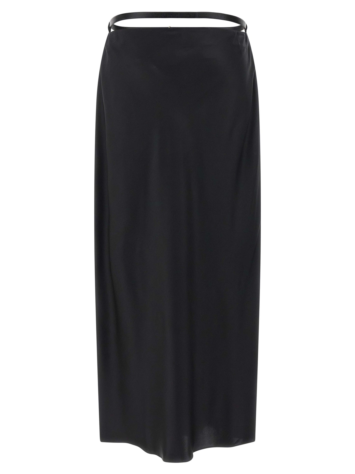 Skirt by Tom Ford for women in silk black features a sublime silhouette, showcasing the sublime design of the Women's Silk Skirt in a sophisticated midi.