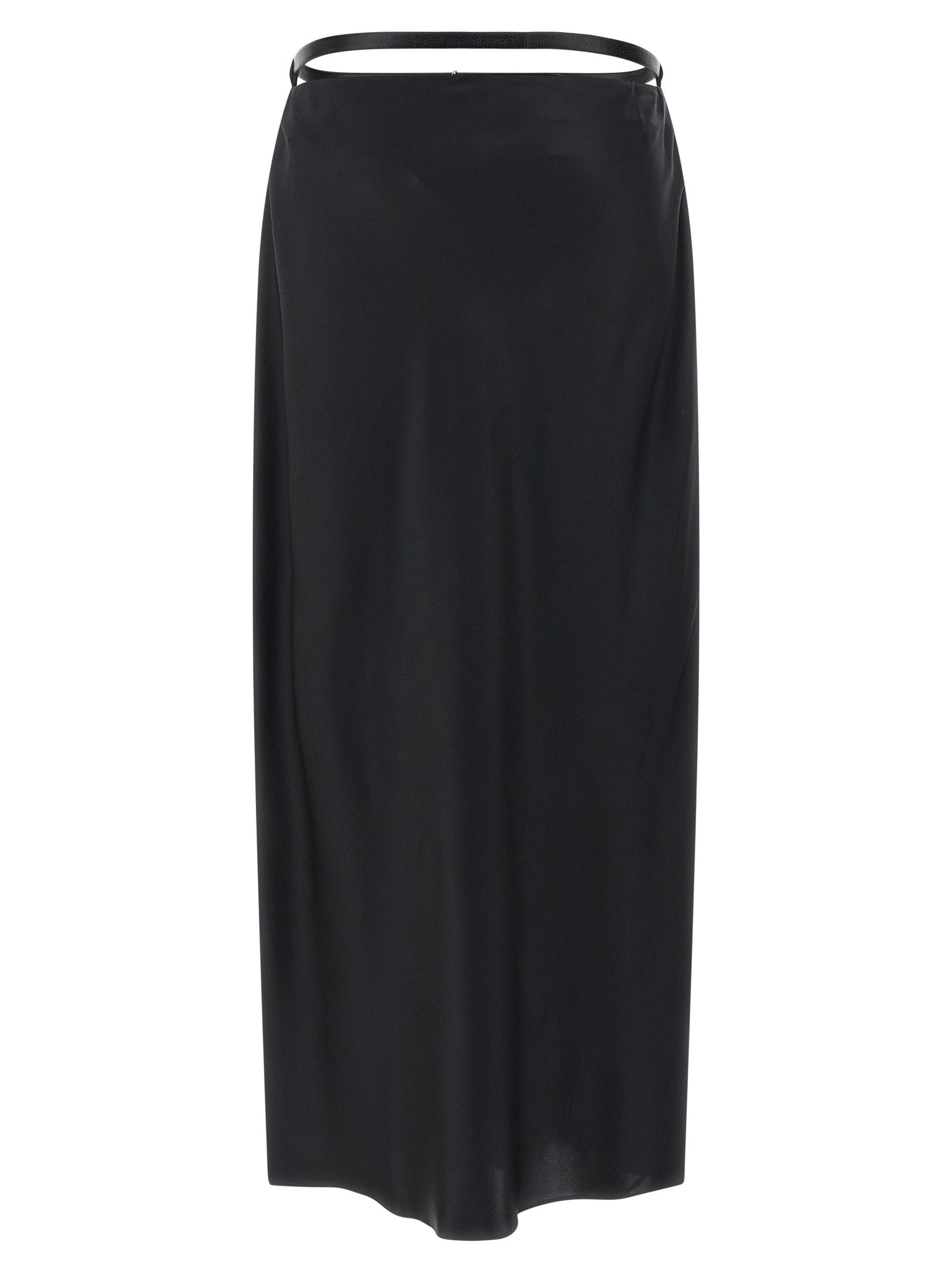 Skirt by Tom Ford for women in silk black features a sublime silhouette, showcasing the sublime design of the Women's Silk Skirt in a sophisticated midi.