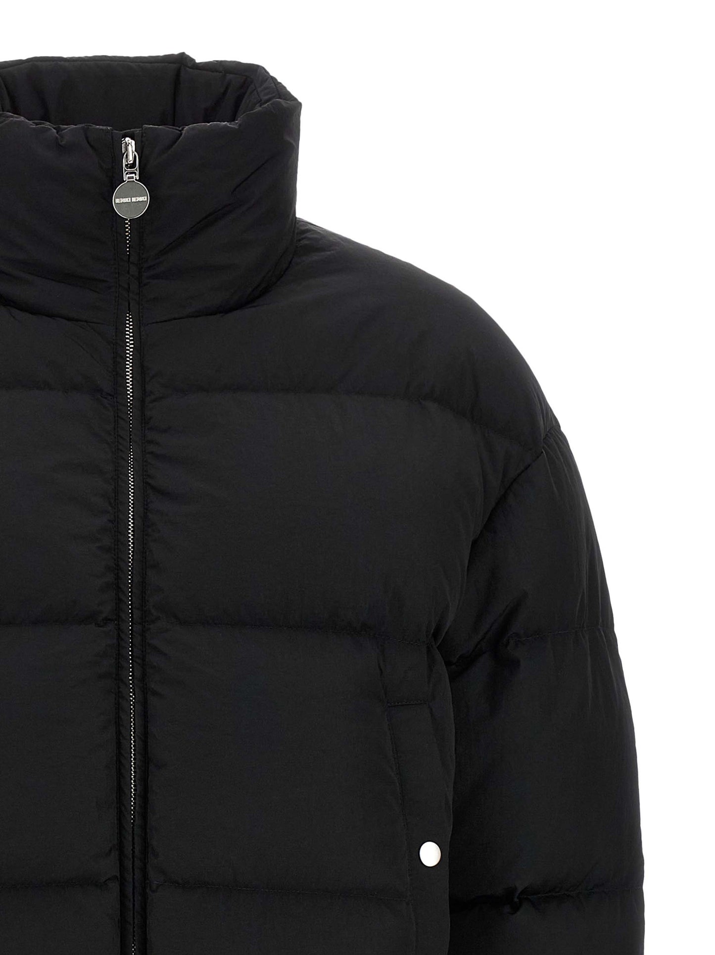 IENKI IENKI City Women's Crop Top Quilted Goose Down Nylon & Goose-Down Overcoat - Black