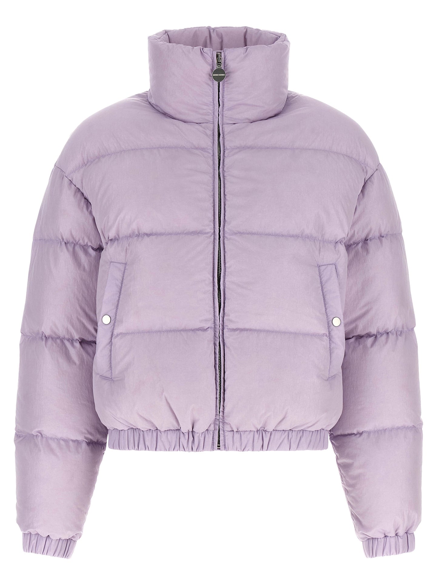 Overcoat by IENKI IENKI for women in nylon & goose-down purple showcases a enveloping silhouette, detailed with distinctive insulated and a enveloping .