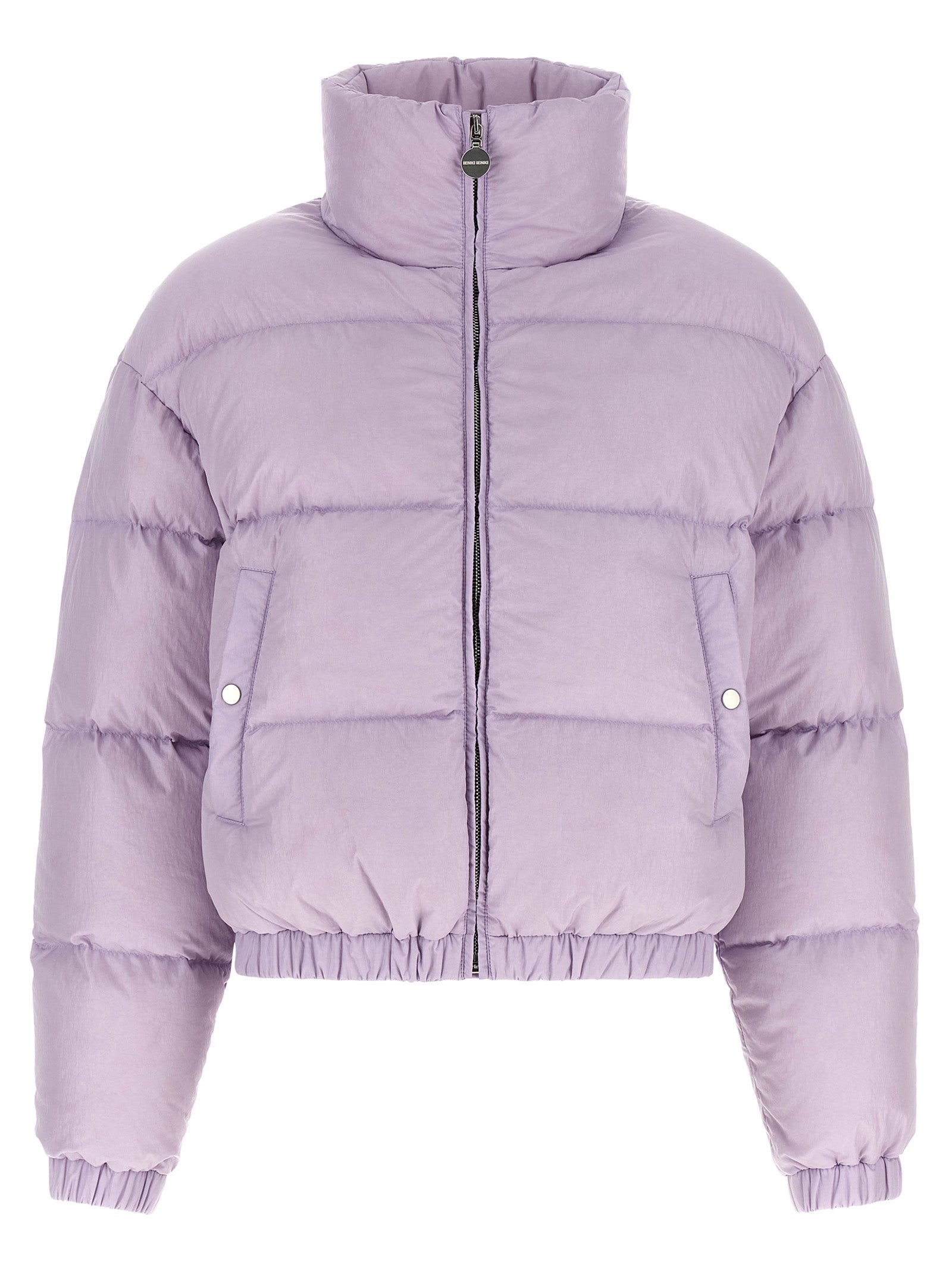 Overcoat by IENKI IENKI for women in nylon & goose-down purple showcases a enveloping silhouette, detailed with distinctive insulated and a enveloping .