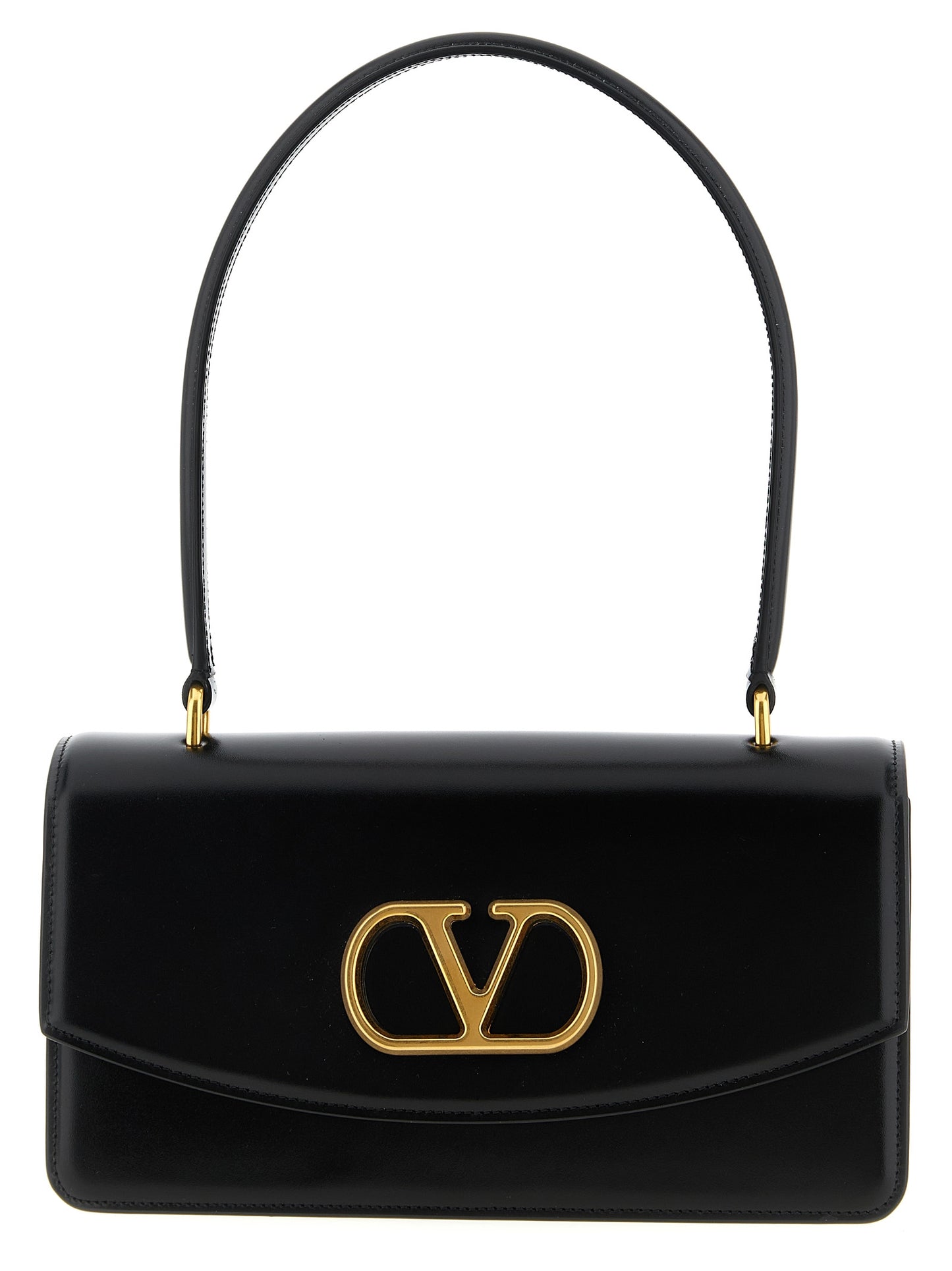 Shoulder Flap Bag by Valentino Garavani for women in calfskin nappa leather black & signature features a distinguished silhouette, showcasing a secure flap & magnetic and distinguished with versatile shoulder-strap & handle for a distinguished finish.