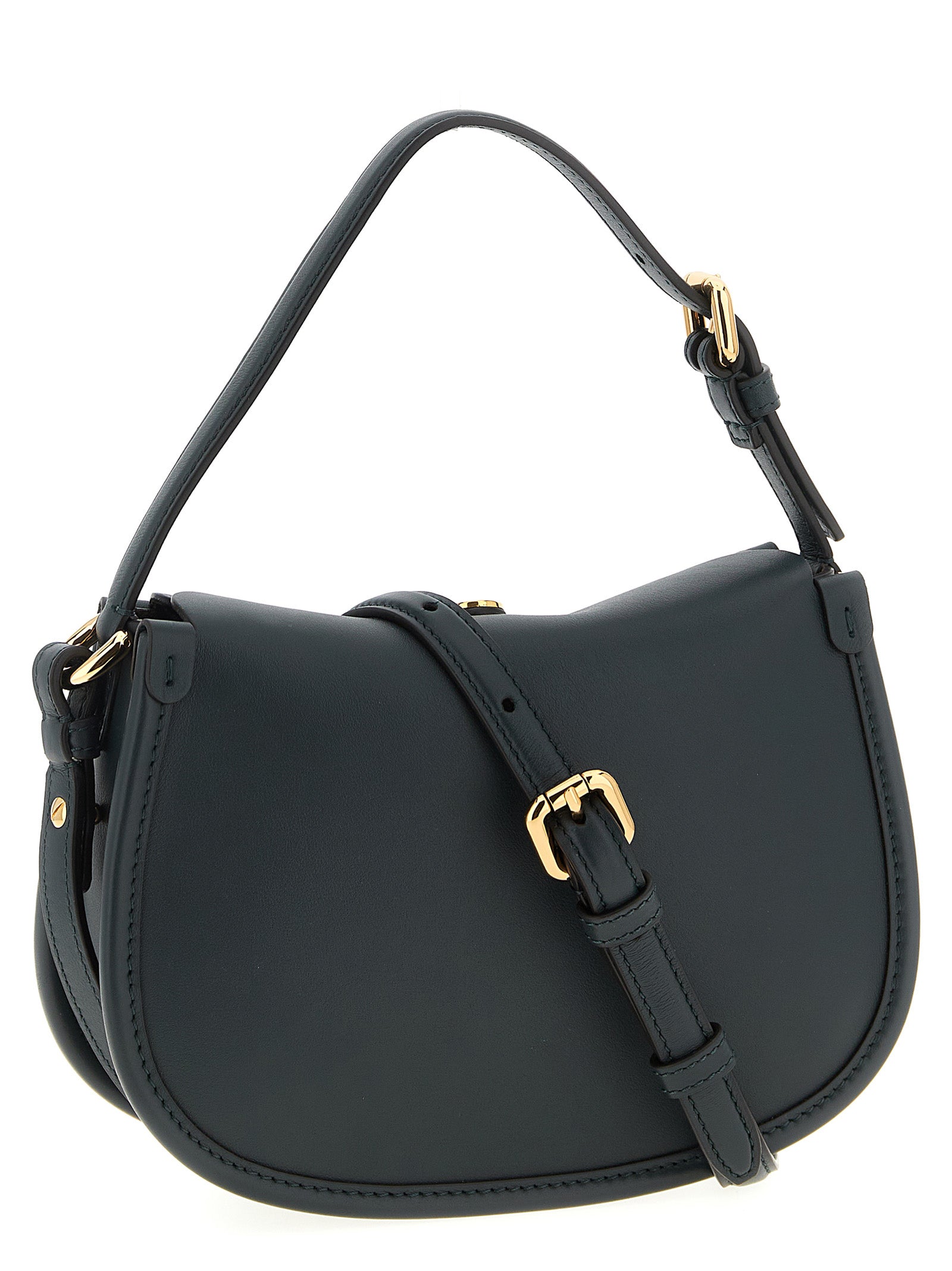 Small 2-in-1 Shoulder & Crossbody Handbag by Etro for women in bos taurus nappa & suede calf leather bicolour & green features a transformative elegance silhouette, showcasing a secure magnetic & buckle, organized , and versatile crossbody-strap, shoulder-strap & adjustable-strap for a transformative elegance look.