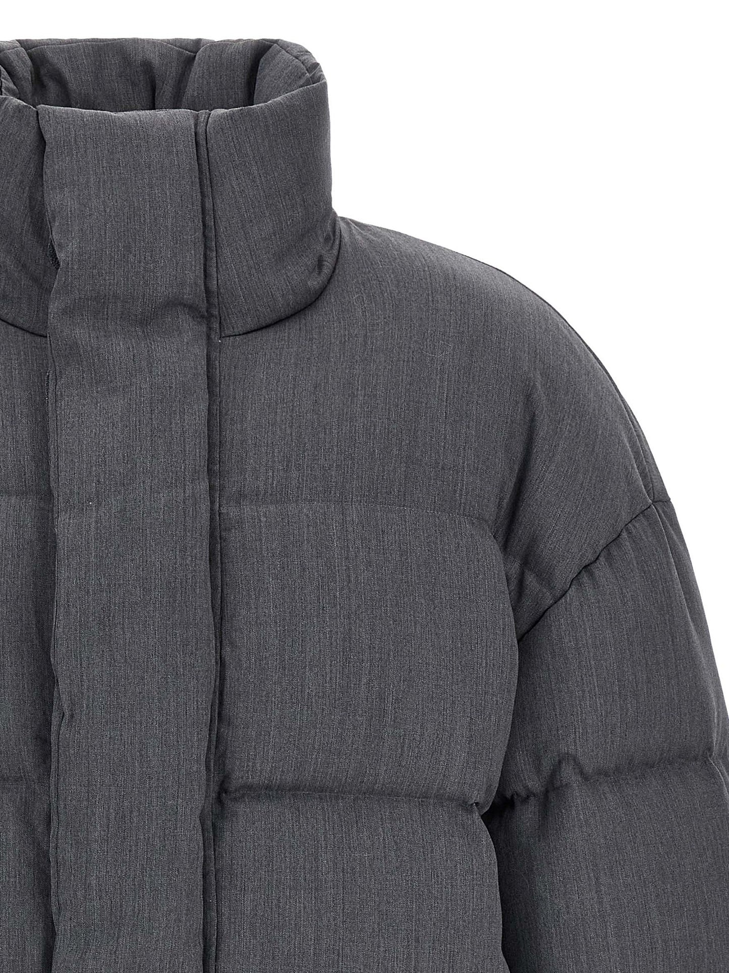 Entire Studios Men's Quilted Windproof Wool & Feathers Puffer Jacket - Gray
