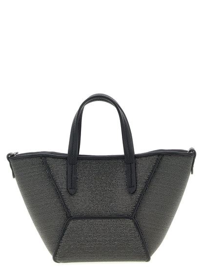 Mini Crossbody Handbag by Brunello Cucinelli for women in lambskin leather black & signature features an refined silhouette, showcasing a secure magnetic, ample , and versatile crossbody-strap, shoulder-strap, adjustable-strap & handle for a sophisticated refined aesthetic.