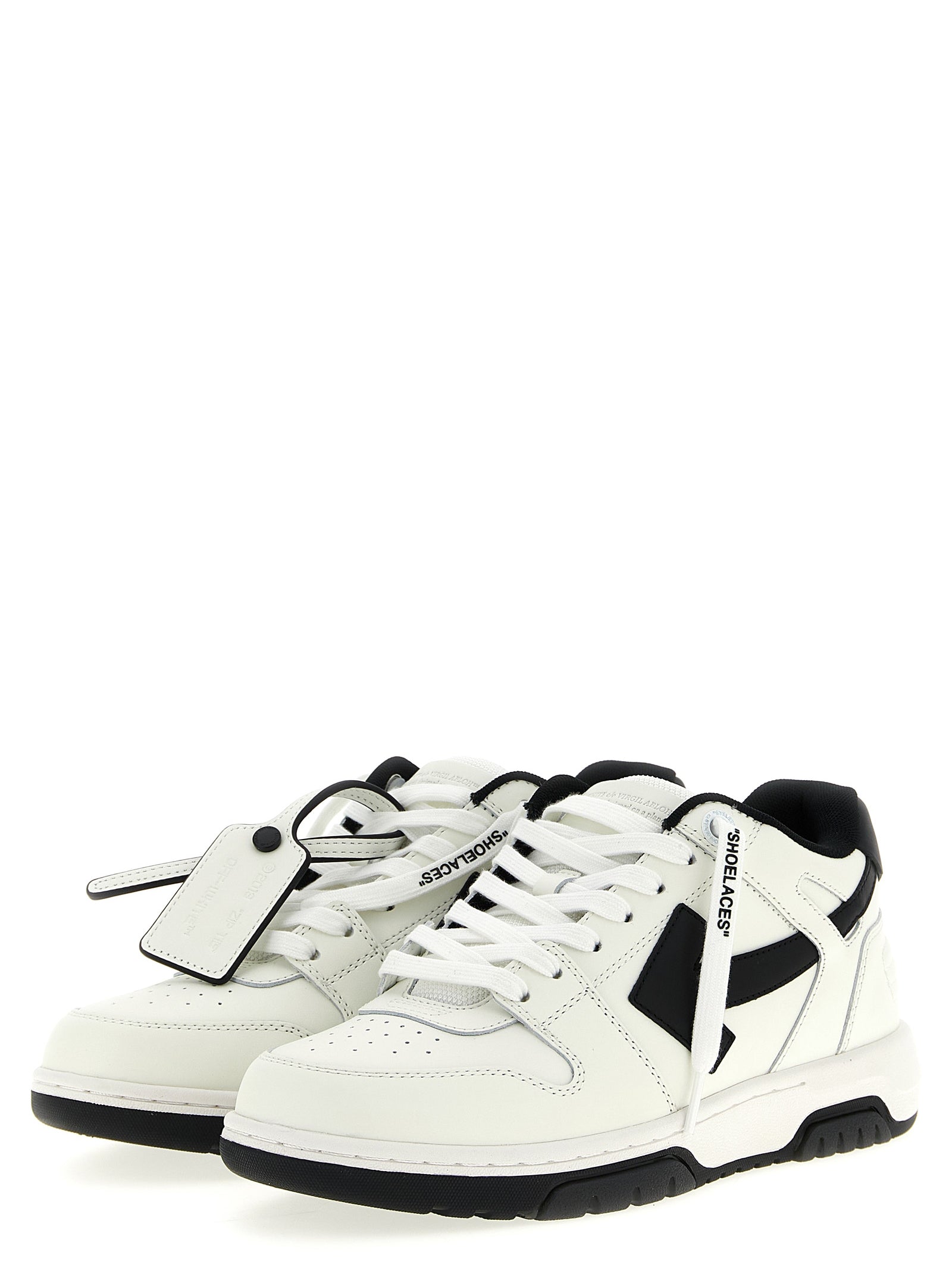 Sneakers by Off-White for men in polyester rubber leather bicolour, black, white & signature features an versatile design from the Men's Fashion Polyester Rubber Leather Sneakers collection, highlighting a versatile fashion style for a premium, high-fashion look.