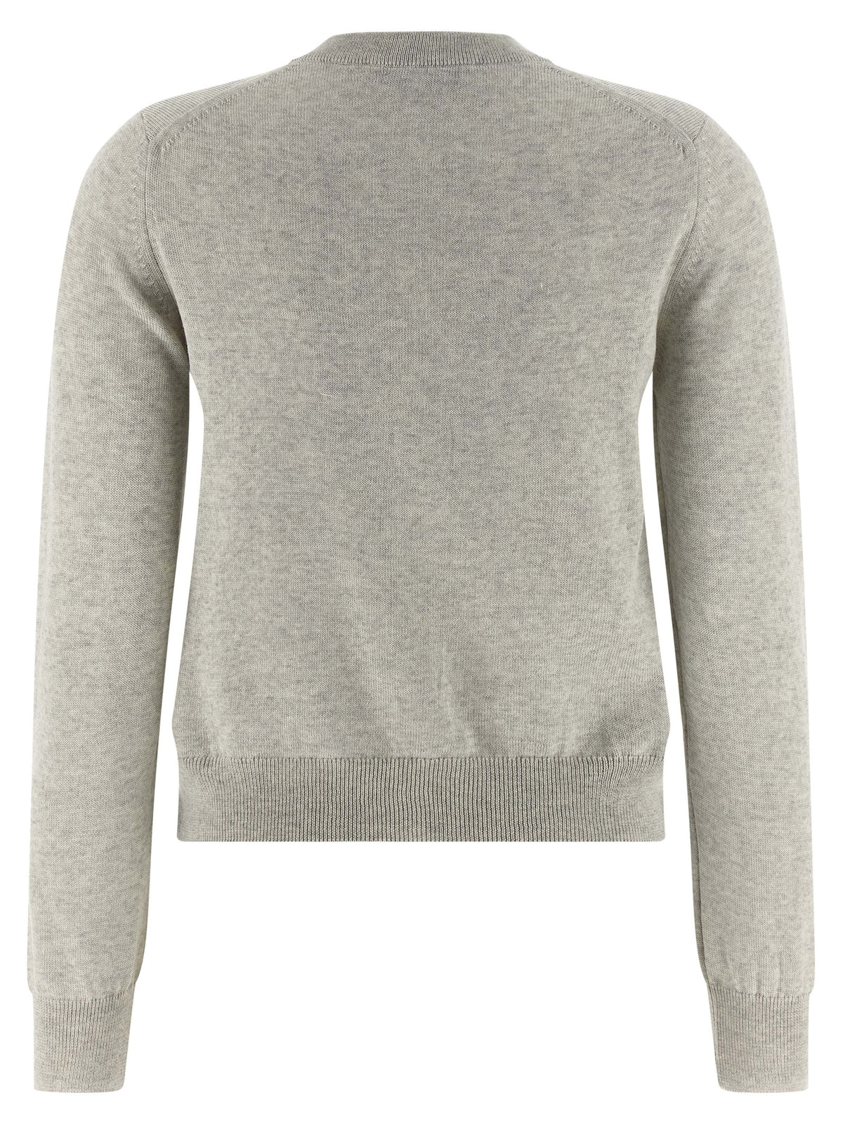 Maison Kitsuné Women's Crew Neck Virgin Wool Cardigan - Gray
