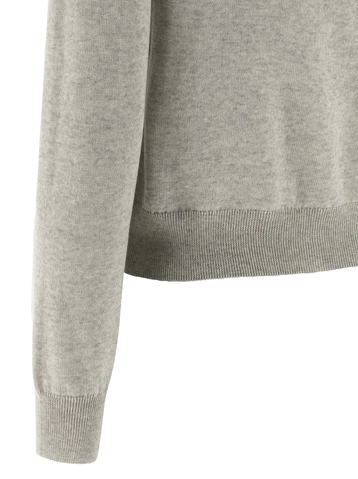 Maison Kitsuné Women's Crew Neck Virgin Wool Cardigan - Gray