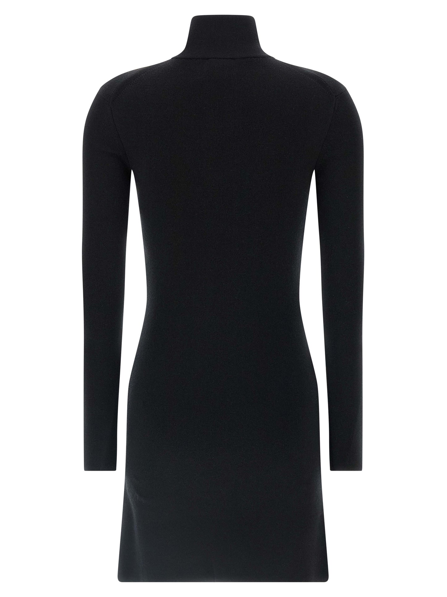 Dress by Courrèges for women in merino wool black features an magnificent silhouette, artfully detailed with a magnificent and that flows into an magnificent short mini.
