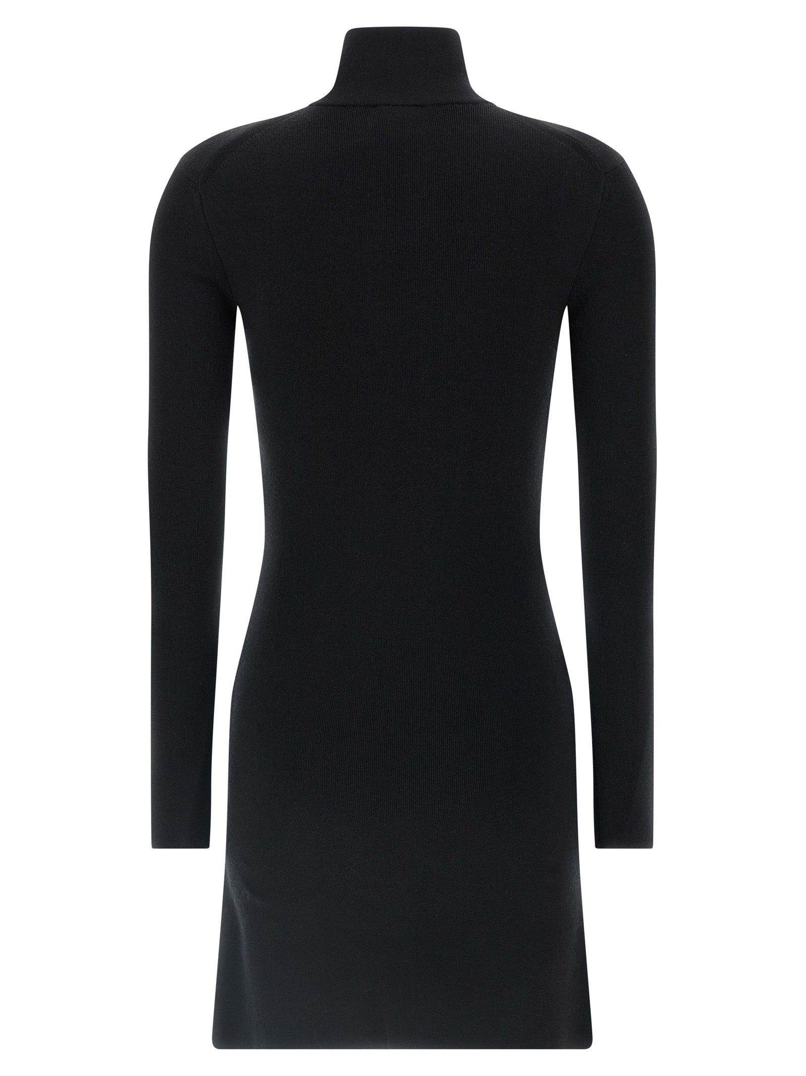 Dress by Courrèges for women in merino wool black features an magnificent silhouette, artfully detailed with a magnificent and that flows into an magnificent short mini.