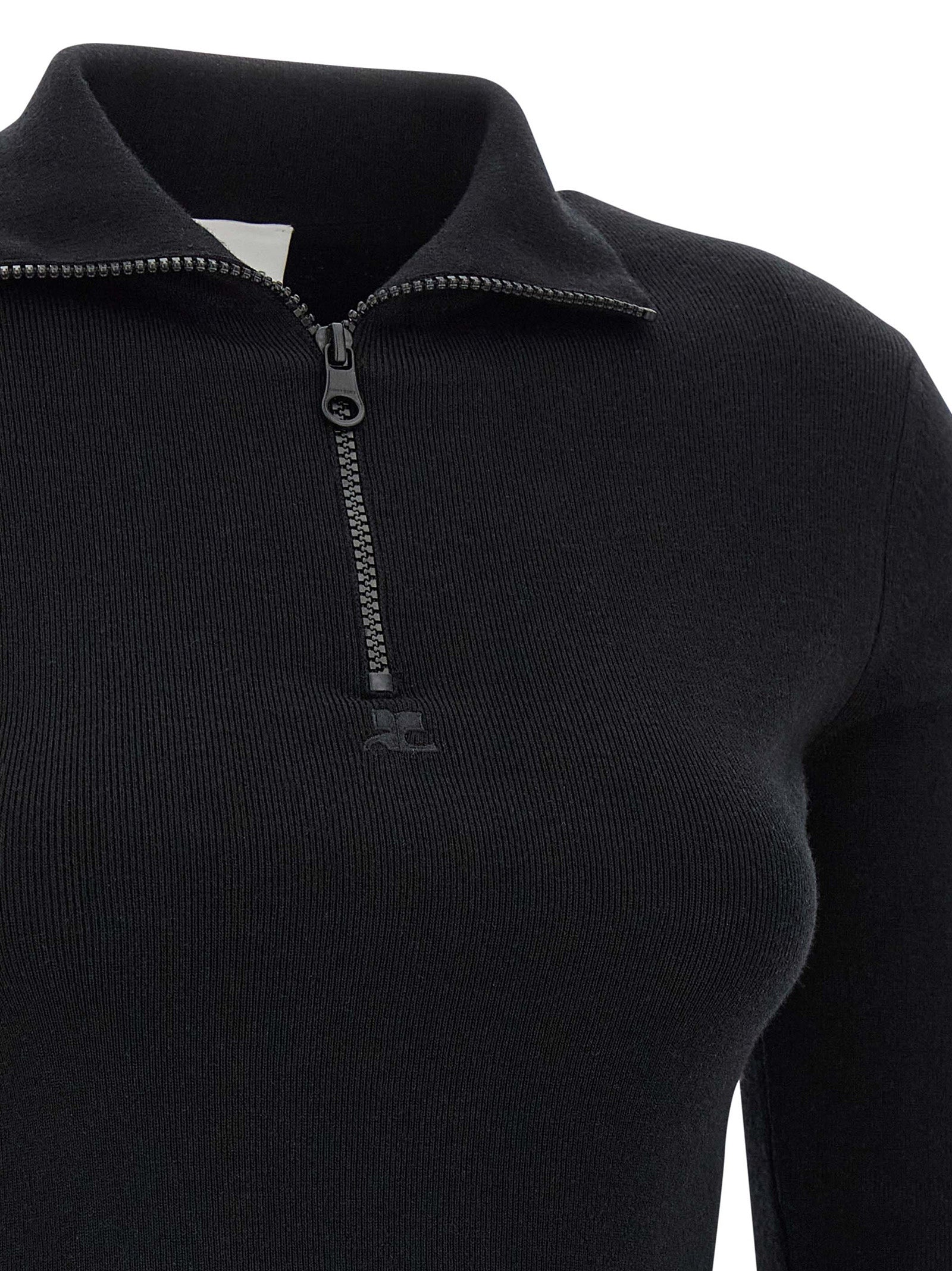 Dress by Courrèges for women in merino wool black features an cute silhouette, detailed with a and that elegantly flows into a cute short mini.