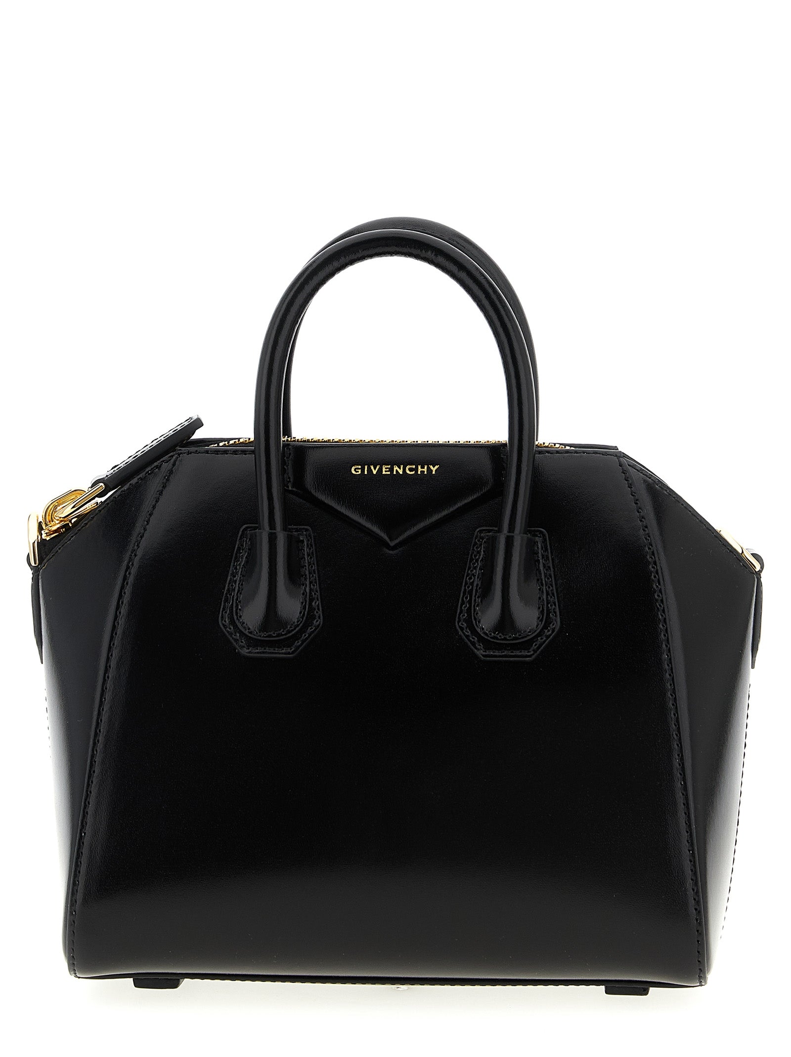 Mini Evening Handbag by Givenchy for women in calfskin leather black & silver features a signature silhouette, showcasing a secure and signature with versatile shoulder-strap, handle & detachable-strap for a sophisticated look.