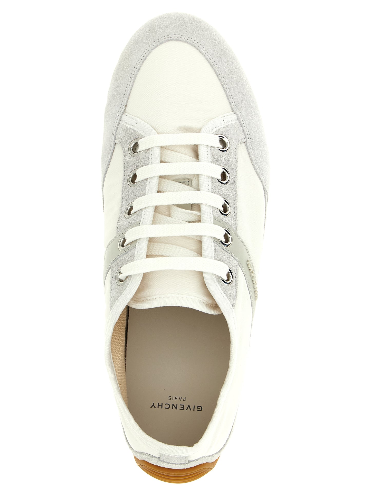 Sneakers by Givenchy for men in nylon polyamide suede leather white presents a on trend silhouette from the Men's Low Top Nylon Polyamide Suede Leather Sneakers collection, showcasing a on trend low-top style for an elevated aesthetic.