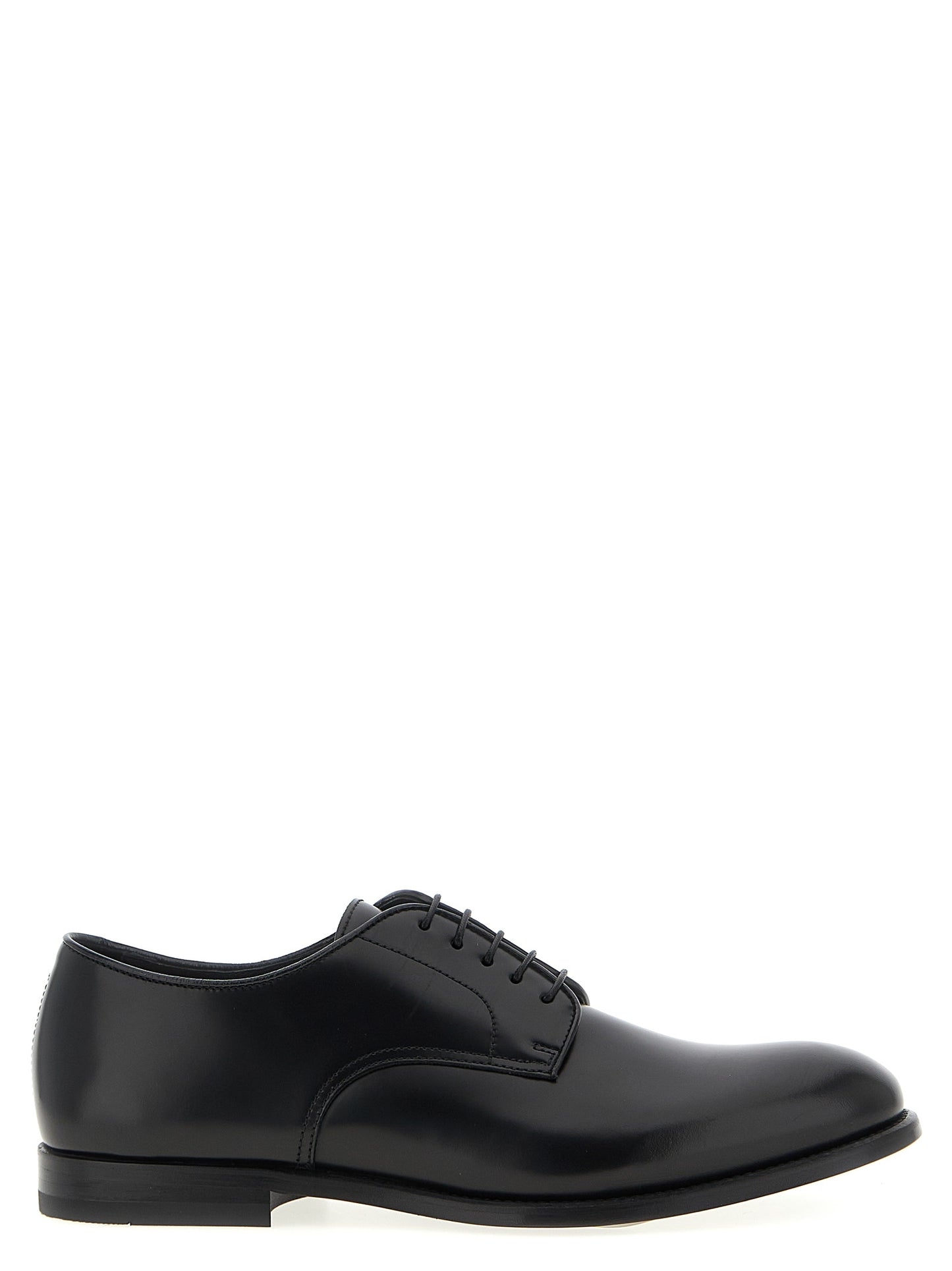 Doucal's Men's Calfskin Leather Derby Lace-Up Shoes - Black