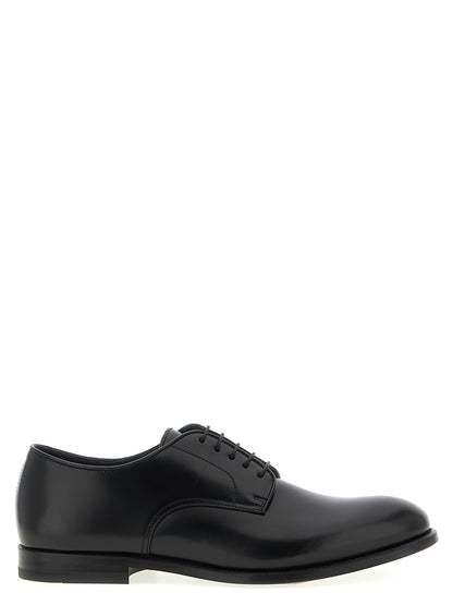 Doucal's Men's Calfskin Leather Derby Lace-Up Shoes - Black