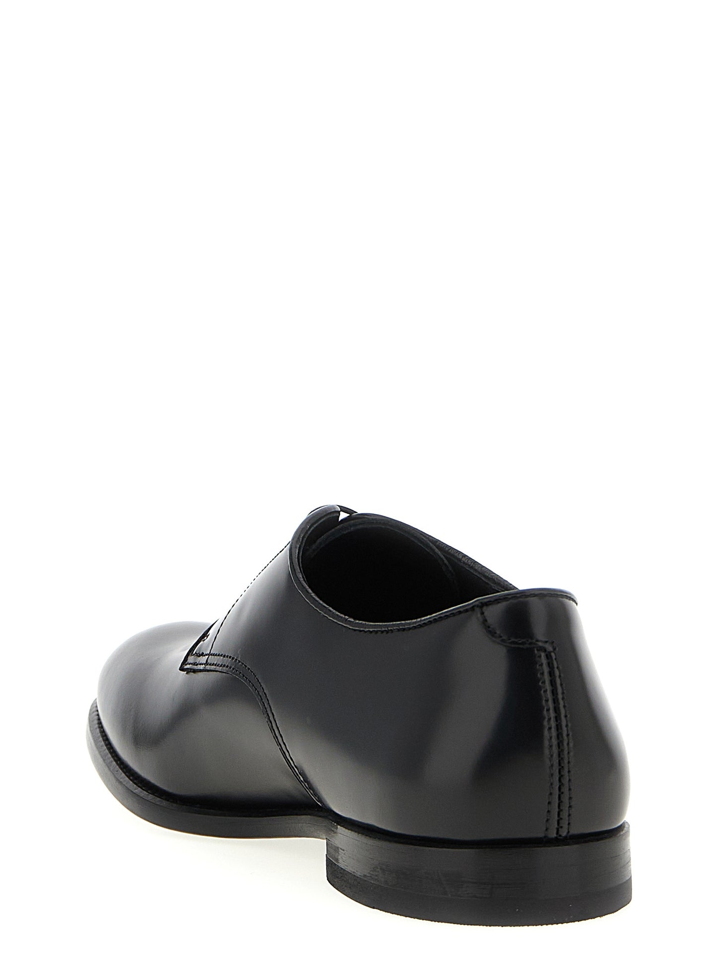 Doucal's Men's Calfskin Leather Derby Lace-Up Shoes - Black