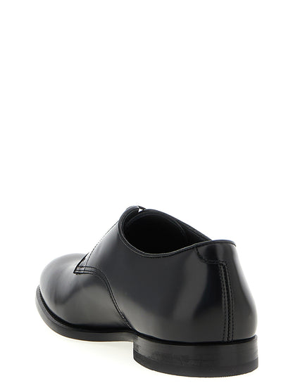 Doucal's Men's Calfskin Leather Derby Lace-Up Shoes - Black