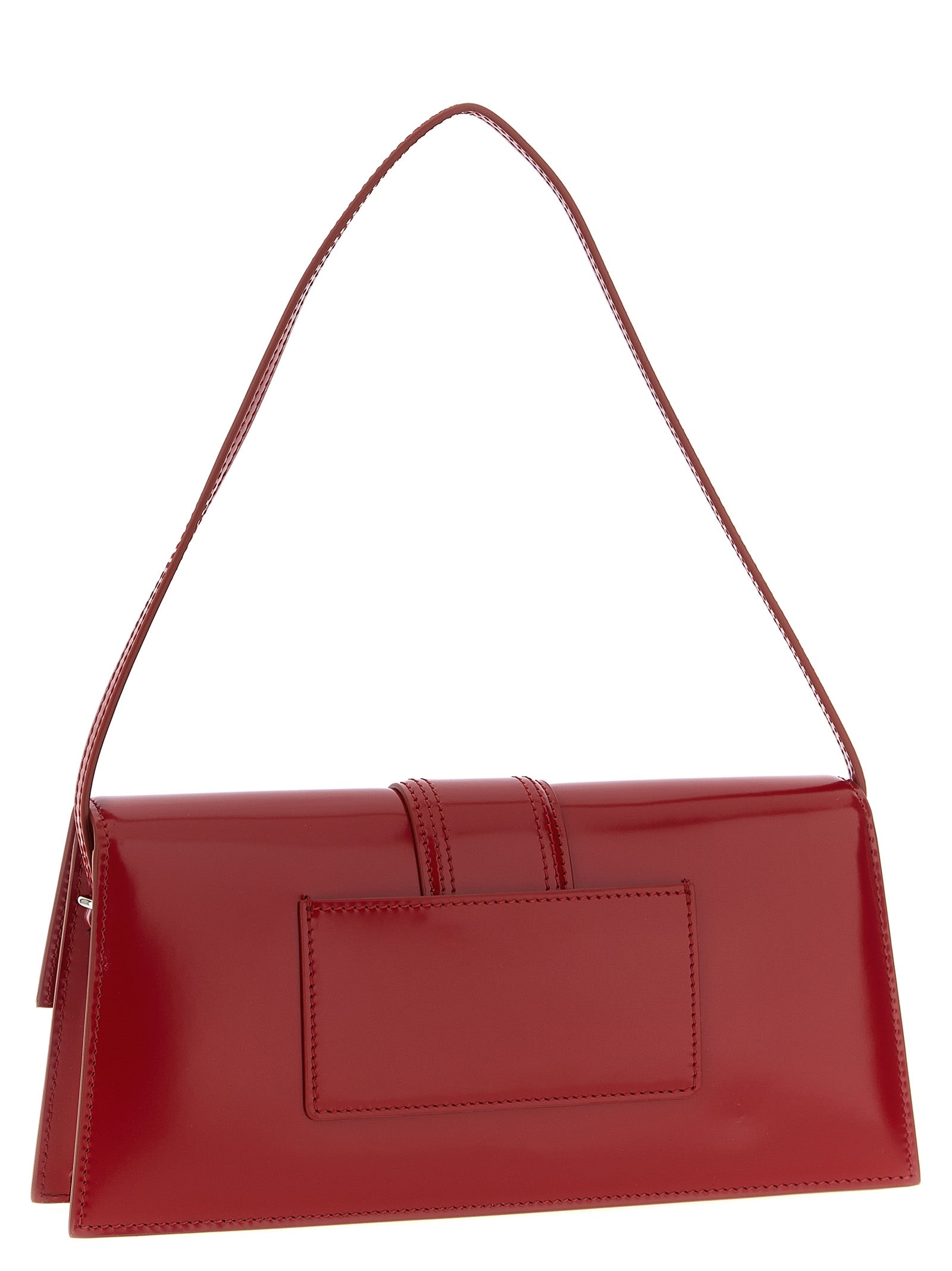 Shoulder Flap Bag by Jacquemus for women in calfskin leather multicolor, natural & red features a statuesque silhouette, showcasing a secure flap & magnetic and statuesque with versatile shoulder-strap, adjustable-strap & handle for a statuesque finish.